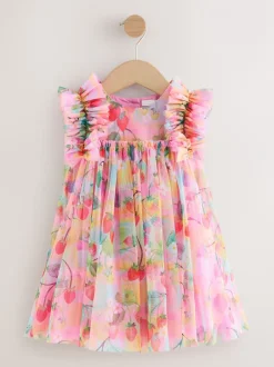 Next Rose - Robe en maille à épaules volantées (3mois7ans) Clearance