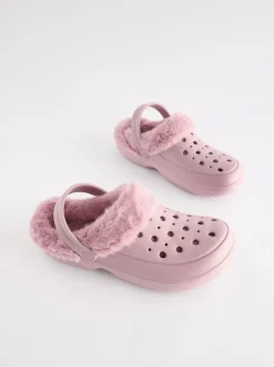 Next Rose - Sabots doublés de fausse fourrure chaussons femme