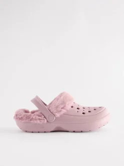 Next Rose - Sabots doublés de fausse fourrure chaussons femme