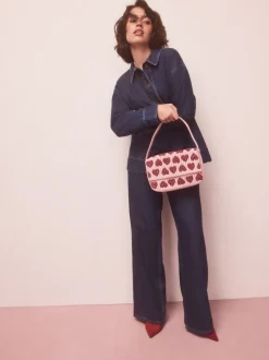 Next Rose - Sac bandoulière perlé Cœur New