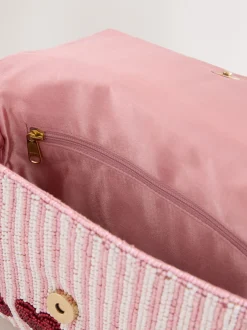 Next Rose - Sac bandoulière perlé Cœur New