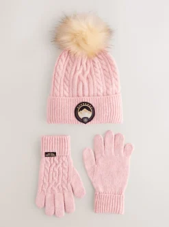 Superdry Rose - Ensemble bonnet et Gants à pompons Outlet