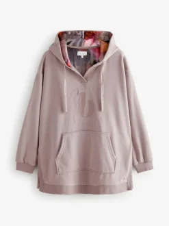 B by Ted Baker - Sweat long à capuche Rose Discount