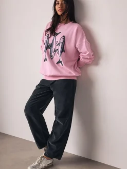 Next Rose - Sweat-shirt graphique avec perles et poisson Best