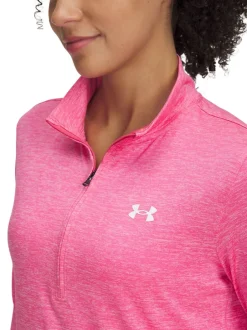 Under Armour - Sweat-shirt Tech Twist 1/2 zippé Rose