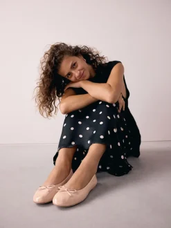 Next - Ballerines à bout rond Rose blush verni Best