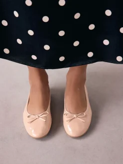 Next - Ballerines à bout rond Rose blush verni Best