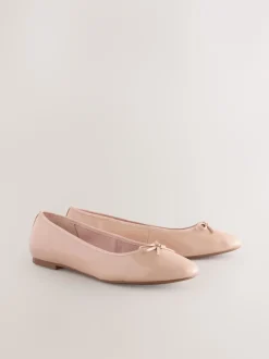 Next - Ballerines à bout rond Rose blush verni Best