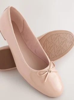 Next - Ballerines à bout rond Rose blush verni Best