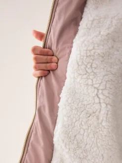 Next Rose caramel - Manteau matelassé bordé de fausse fourrure Résistant à la douche (3-16ans) Online