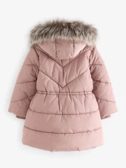 Next Rose caramel - Manteau matelassé bordé de fausse fourrure Résistant à la douche (3-16ans) Online