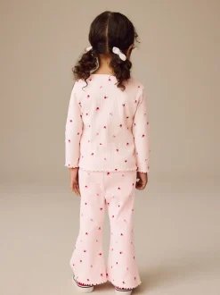 Next - Leggings évasés à côtes (3mths-7yrs) Rose Cherry Cœur Online