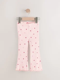 Next - Leggings évasés à côtes (3mths-7yrs) Rose Cherry Cœur Online