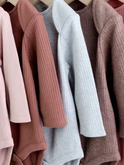 Next Rose chocolat - Lot de 5 bodies bébé à manches longues Online