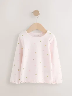 Next Rose clair - Lot de 5 hauts côtelés à manches longues (3mois-7ans) Discount