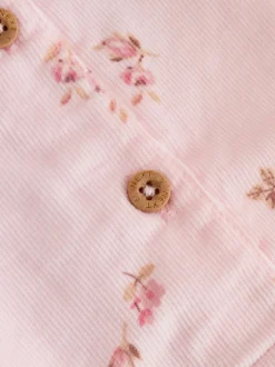 Next Rose clair à petites fleurs - Body à manches longues et salopette en velours côtelé imprimé bébé Ensemble 2 pièces (0mois-2ans) New