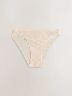 Next Rose corail - Dentelle sur l’ensemble Pas de VPL Slips 3 Lot