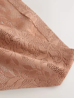 Next Rose corail - Dentelle sur l’ensemble Pas de VPL Slips 3 Lot