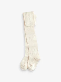 Next Rose Cream et Gris foncé - Lot de 3 paires de collants en coton riche