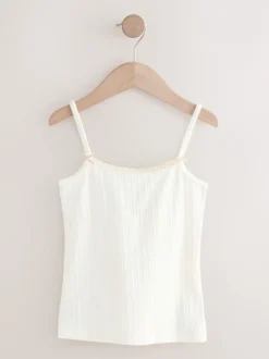 Next Rose écru rayé - Gilets cami texturés à bretelles Lot de 3 (1.5-16ans) Discount