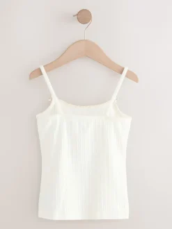 Next Rose écru rayé - Gilets cami texturés à bretelles Lot de 3 (1.5-16ans) Discount