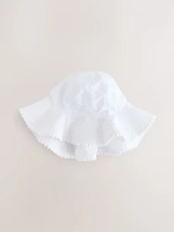 Next Rose et blanc - Broderie 2pk Bébé chapeau (0mois-2ans)
