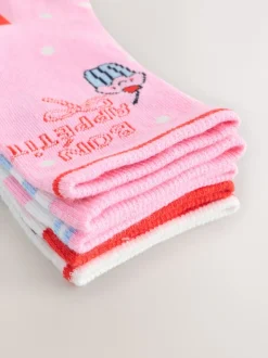 Next Rose et bleu - Lot de 5 paires de chaussettes en coton riche en crêpe
