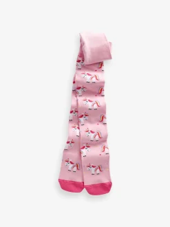 Next Rose et bleu marine - Lots de 3 paires de collants Licorne en coton riche