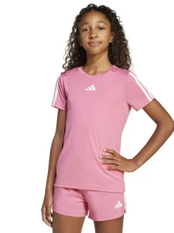 adidas - T-shirt Training Essentials 3Rayures enfant Rose foncé Hot