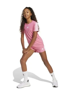 adidas - T-shirt Training Essentials 3Rayures enfant Rose foncé Hot