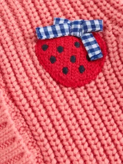 Next Rose fraise - Cardigan à dos brodé bébé (0mois-2ans)