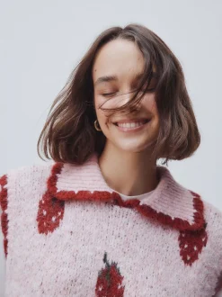 Next Rose fraise - Débardeur sans manches en maille avec laine Discount