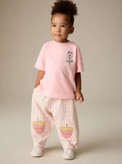 Next Rose fraise - Pantalons avec ornements style tonneau (3mois-7ans) Outlet
