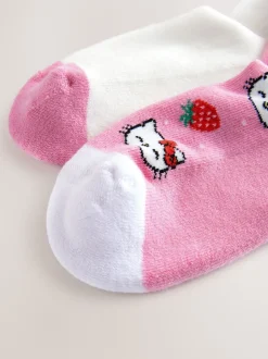 Next Rose Hello Kitty - Paquet de 2 chaussettes de cheville en coton riche Clearance