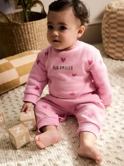 Next Rose imprimé cœur - Barboteuse bébé en jersey (0mois à3ans)