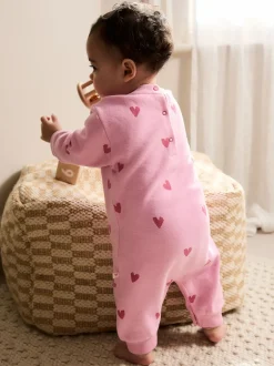 Next Rose imprimé cœur - Barboteuse bébé en jersey (0mois à3ans)