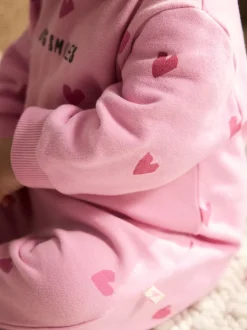 Next Rose imprimé cœur - Barboteuse bébé en jersey (0mois à3ans)