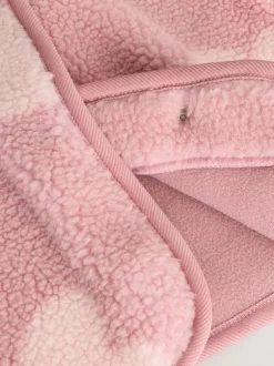 Next Rose imprimé cœur ton sur ton - Veste bébé en peau de mouton (0-18mois) Sale