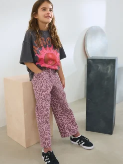 Next Rose imprimé léopard - Jeans à jambe large (3-16ans) Online