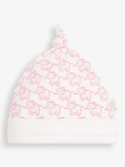 Jojo Maman Bébé Rose layette - Chapeau bébé en coton petit éléphant