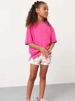 Next Rose magenta - T-shirt oversize (3-16ans) New