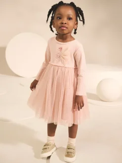 Next Rose motif fée - Robe de fête en maille à manches longues (3mois-7ans) Discount
