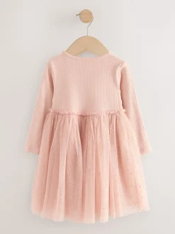 Next Rose motif fée - Robe de fête en maille à manches longues (3mois-7ans) Discount