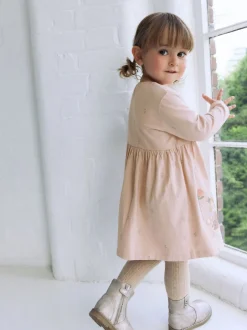 Next - Robe ornée à manches longues (3mois7ans) Rose motif fée Clearance