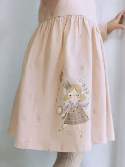 Next - Robe ornée à manches longues (3mois7ans) Rose motif fée Clearance