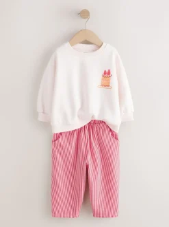Next - Ensemble Sweat-shirt et jogging Coupe ballon (3mois -7ans) Rose motif gâteau Outlet