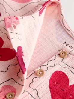 Next Rose motif cœurs - Robe à manches longues en jersey (3mths-7yrs)