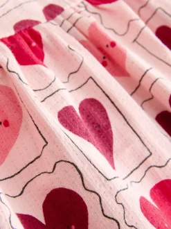 Next Rose motif cœurs - Robe à manches longues en jersey (3mths-7yrs)