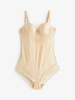 Next Rose Nude - Body en dentelle à coupe ferme et contrôle du ventre Clearance