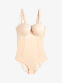 Next Rose Nude - Corps en dentelle légèrement rembourré avec contrôle du ventre ferme DD+ Clearance